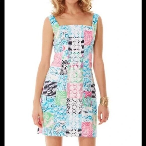 Lilly Pulitzer Idi shift Patchwork Dress Size 0 - Picture 1 of 8